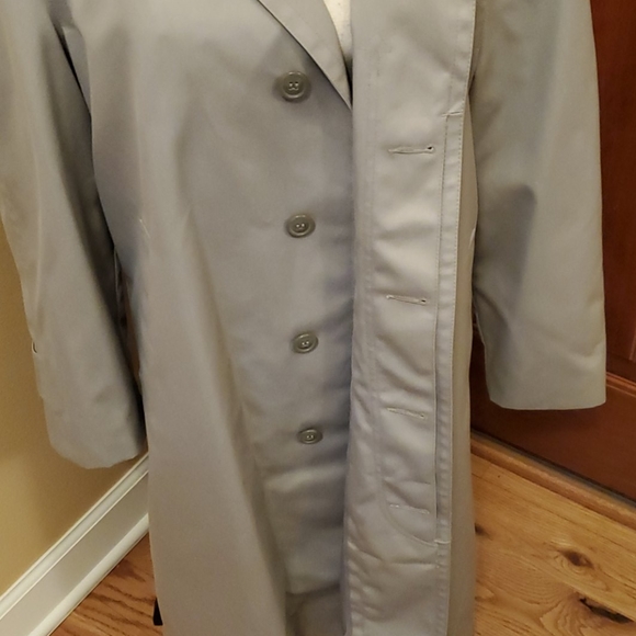 VINTAGE OAKTON TRECH COAT JACKET 40 SHORT CREAM - Picture 3 of 7